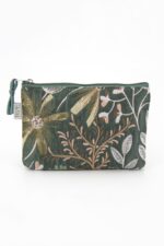 Astuccio con tasca Broccato Fiori Verdi