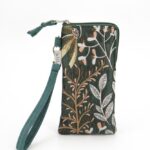 Portaocchiali Broccato Fiori Verdi