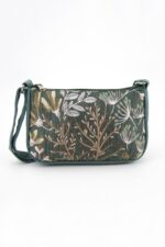Borsa baguette Alba Broccato Fiori Verdi