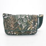 Borsa Alba media Broccato Fiori Verdi