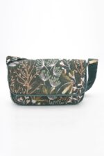 Borsa Alba media Broccato Fiori Verdi