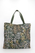 Borsa Tote grande Broccato Fiori Verdi - immagine 2