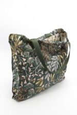 Borsa Tote grande Broccato Fiori Verdi - immagine 3
