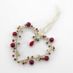 Decorazione cuore rosso e oro 8cm