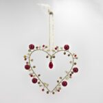Decorazione cuore rosso e oro 8cm - immagine 2