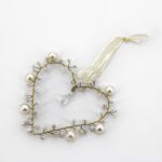 Decorazione cuore panna e oro 8cm