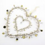 Decorazione cuore doppio panna e oro