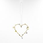 Decorazione cuore argento e oro 5cm - immagine 2