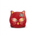 Gatto portamonete rosso 8x8cm