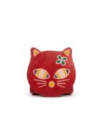 Gatto portamonete rosso 8x8cm