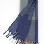 Stola lana blu, azzurro, caramello