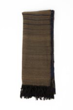 Stola lana  righe orizz. blu e marrone - immagine 2