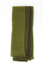 Stola lana seta jacquard verde oliva - immagine 2