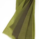 Stola lana seta jacquard verde oliva