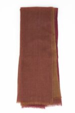 Stola lana seta jacquard rosso mattone - immagine 2