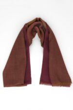 Stola lana seta jacquard rosso mattone - immagine 3