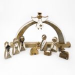 Presepe legno con Angelo 37x4,5x25cm - immagine 2
