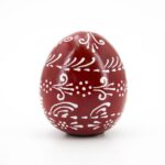 Ovetto decorativo legno rosso e bianco