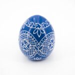 Ovetto decorativo legno blu e bianco - immagine 2