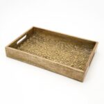Vassoio legno con manici Mandala 38x5cm