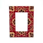 Cornice portafoto laccata rossa fiori - immagine 2
