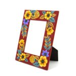 Cornice portafoto laccata Fiori gialli