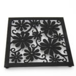 Sottopentola metallo nero Fiori 20cm