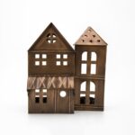 Portalumino Casa metallo 18x12x21cm