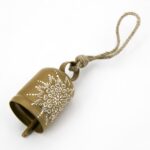 Campanella oro Fiocco di neve 5x5x9,5cm - immagine 2