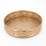 Vassoio rame greca traforata 26xh6,5cm - immagine 2
