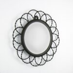 Specchio Fiore metallo nero 32cm - immagine 2