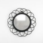 Specchio Fiore metallo nero 32cm