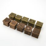 Set 10 scatoline metallo 5x5x4,5cm
