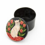 Scatolina tonda Gatto elegante d7xh5cm - immagine 2