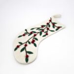 Calza di Natale bianca con Vischio 53x30