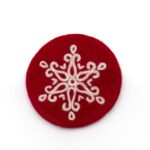 Set 4 sottobicchieri rossi Fiocco neve