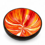 Ciotola cocco spray rosso-giallo