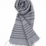 Sciarpa viscosa e seta grigio azzurro